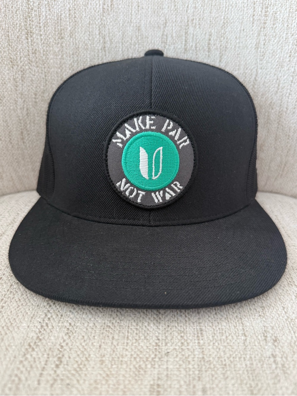 Men’s Black Snapback Hat- Make Par Not War